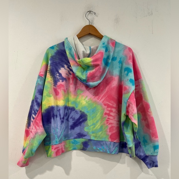 Nike Get Fit Women's French Terry Tie-Dye Oversized Crop Hoodie XL - Picture 2 of 10